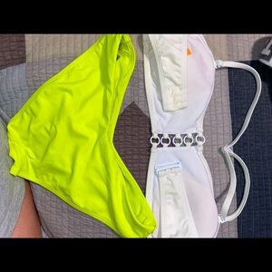 White and neon bikini set